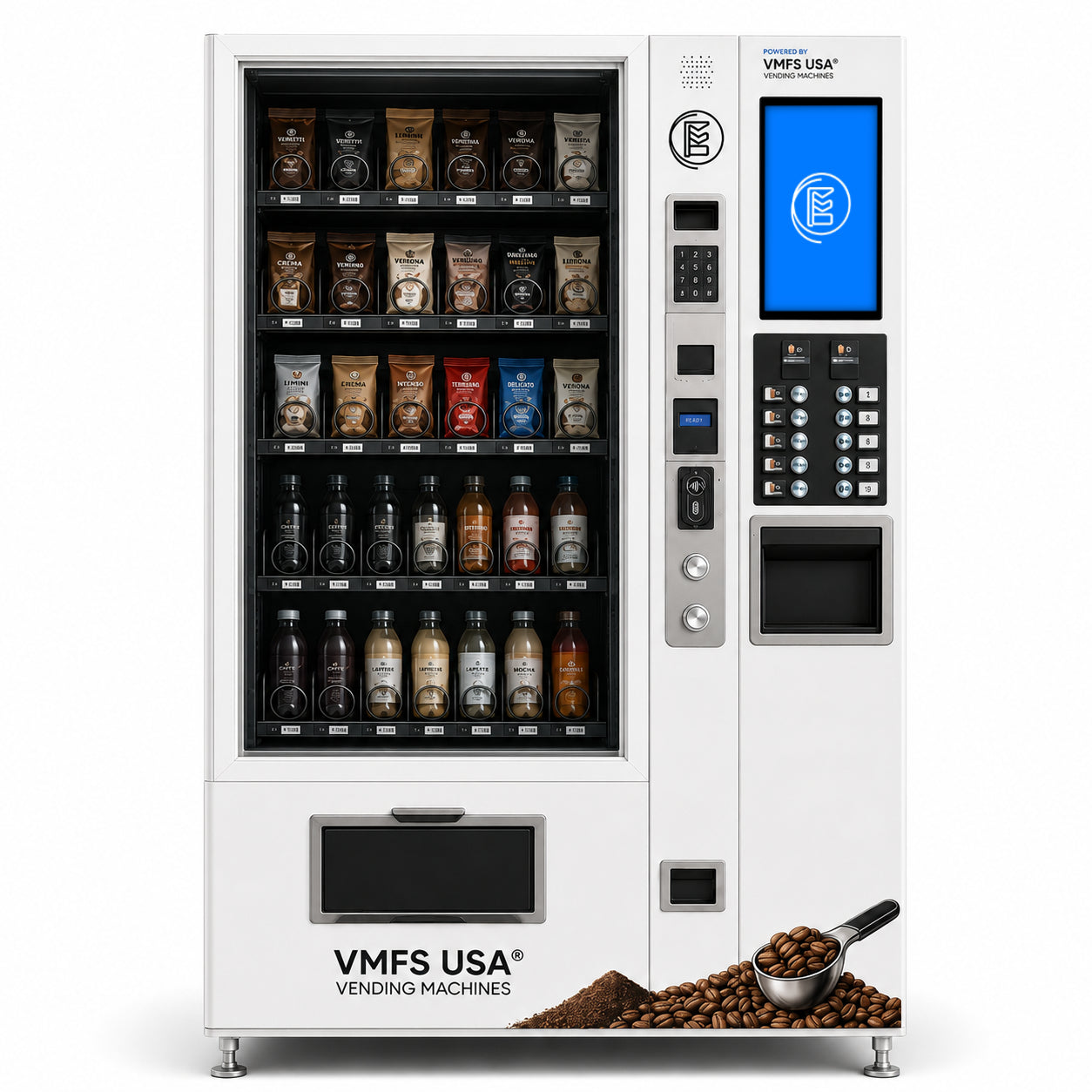 Coffee & Snack Vending Machine — product rendering