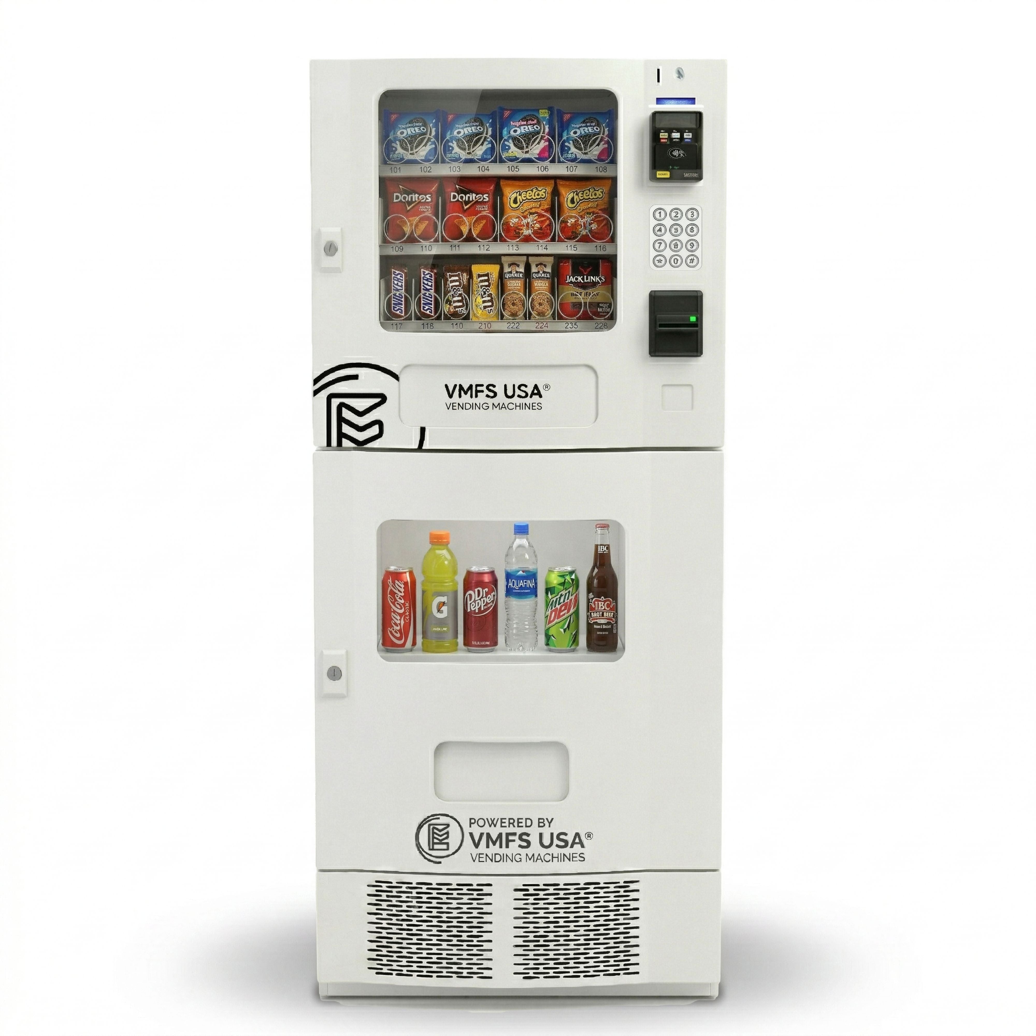 Seaga SM2300 SnakMart Combo Vending Machine — product rendering