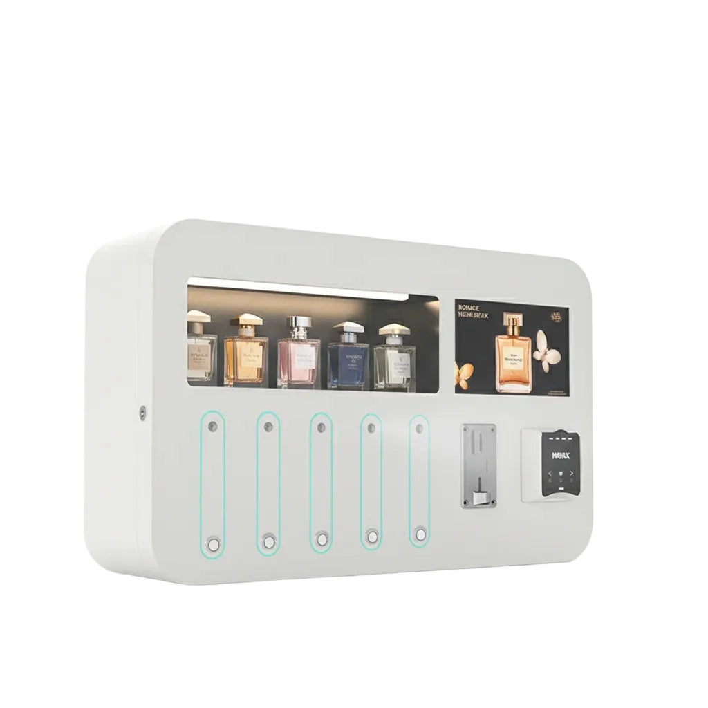 Smart Touch Screen Perfume Vending Machine — product rendering